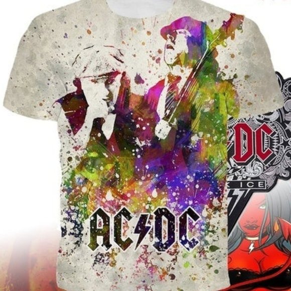 Other - AC/DC 3D Print Polyester Tee